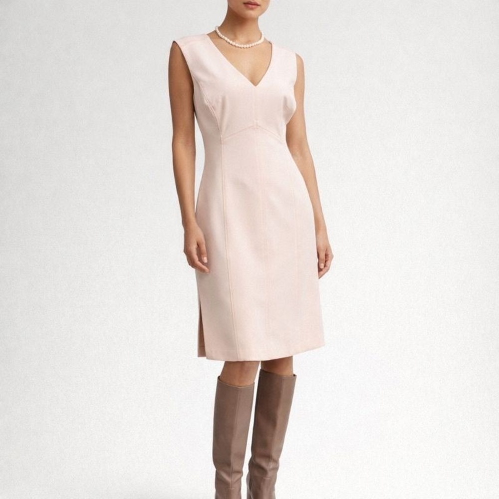 White House Black Market Sheath Light Rose Sleeveless Dress Blush Pink 6p